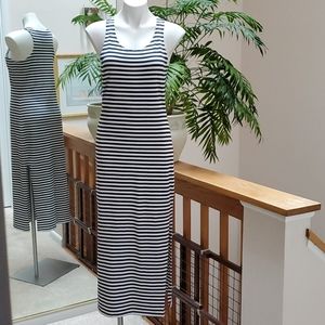 SAIL TO SABLE STS Navy Blue White Stripe Dress S